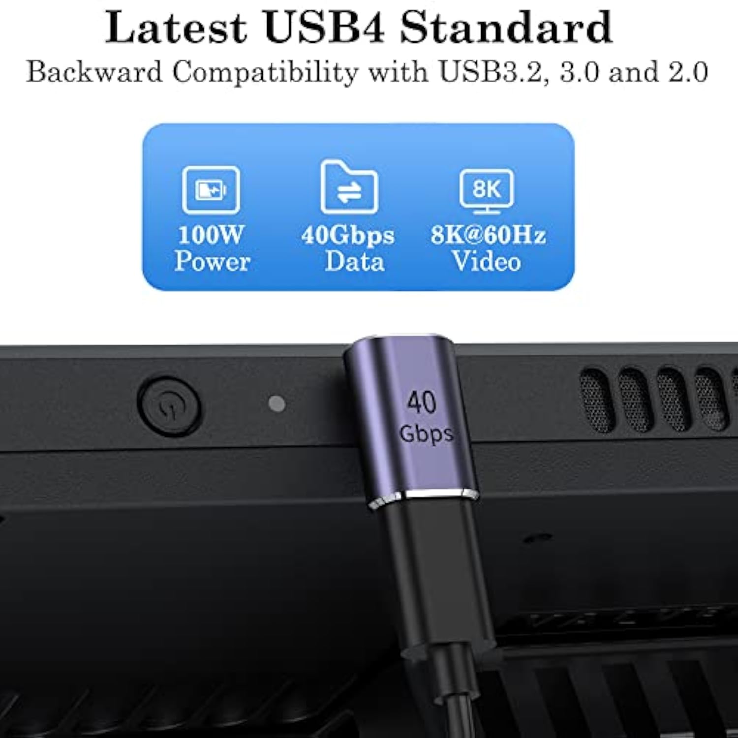 90 Degree Usb C Adapter (2 Pack), Usb C Male To Usb C Female Right Angle Conne
