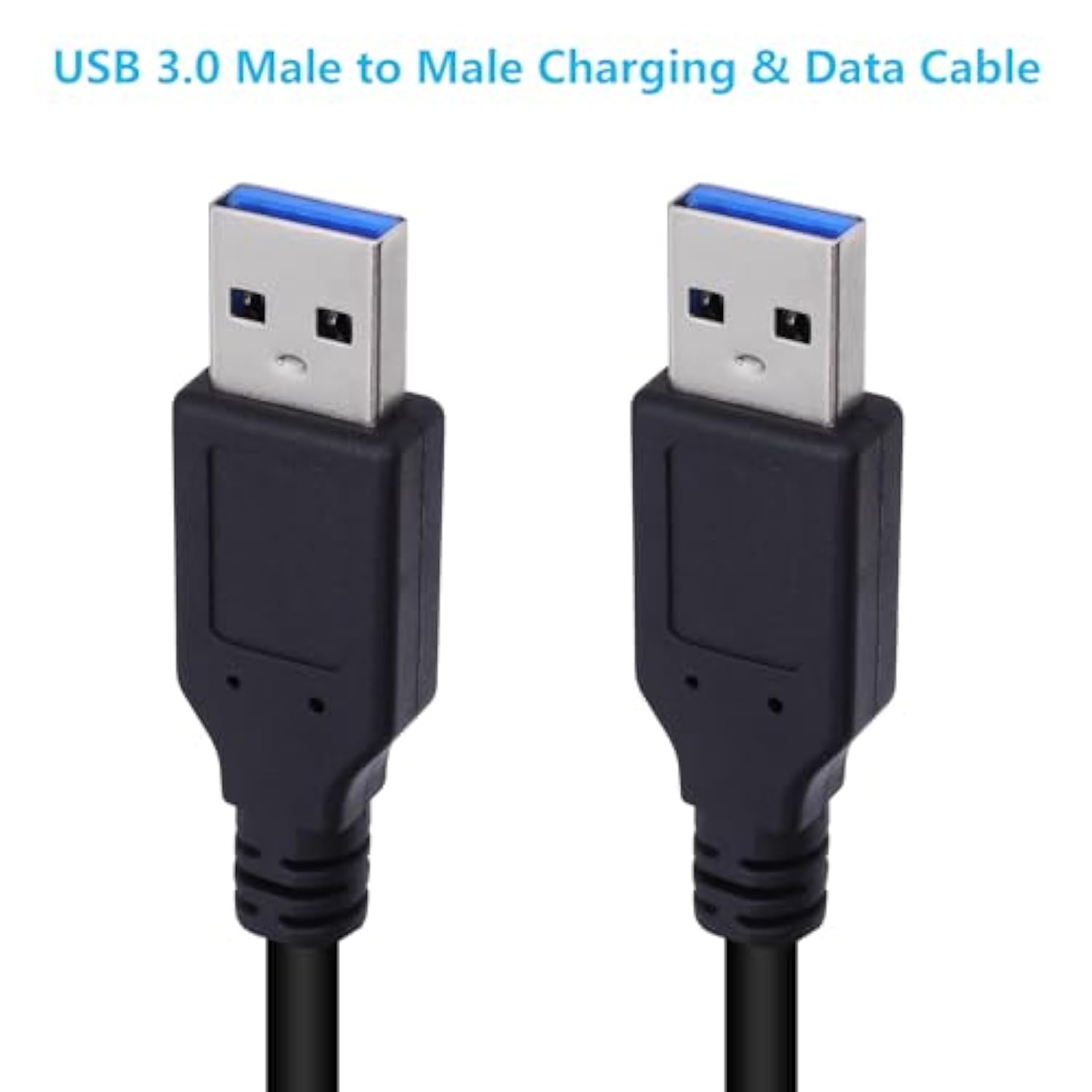 Short Usb To Usb Cable 1 Ft, Usb 3.0 Type A Male To Male Charging And Data Tra