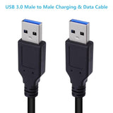 Short Usb To Usb Cable 1 Ft, Usb 3.0 Type A Male To Male Charging And Data Tra