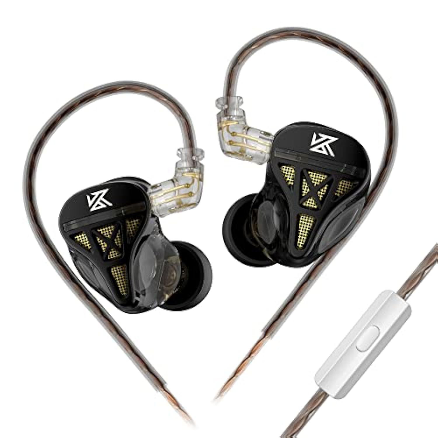 Kz Dqs Wired Earbuds Dynamic Driver In Ear Monitor Headphone Semi-Open Hifi Ba