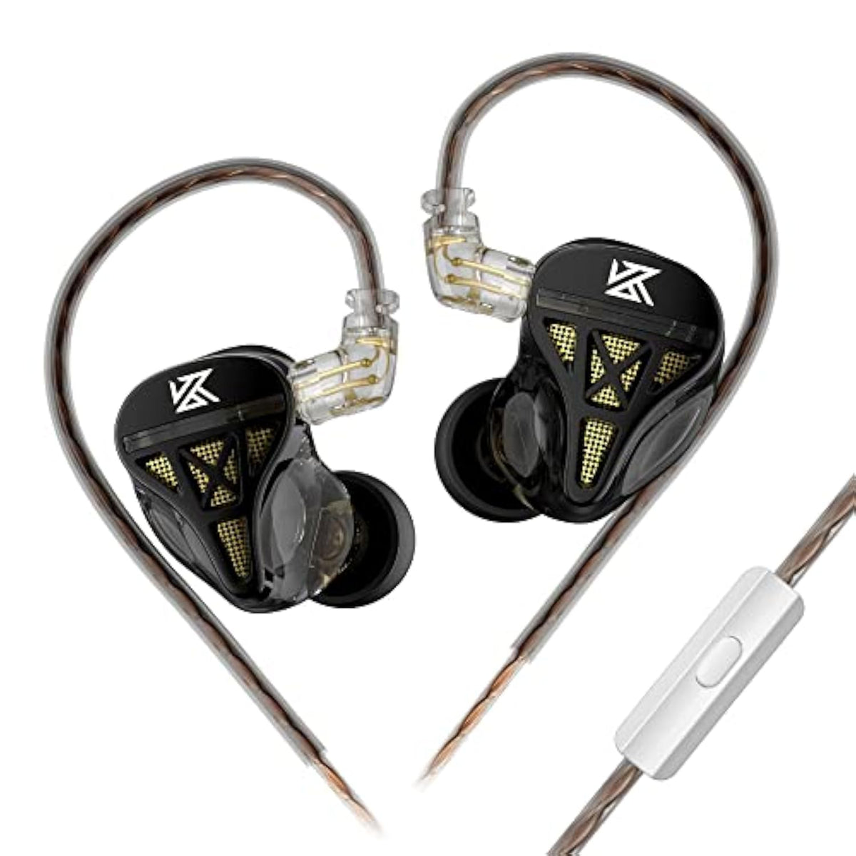 Kz Dqs Wired Earbuds Dynamic Driver In Ear Monitor Headphone Semi-Open Hifi Ba