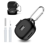 [3 In 1] For Jbl Live Pro 2 Case Cover With Cleaner Kit, Logo Visible Design Scratch Resistant Shockproof Silicone Protective Cover For Jbl Live Pro 2 Earbuds With Carabiner-Black