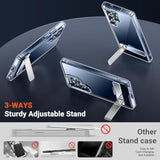 Designed For Samsung Galaxy S25 Ultra Case,[Built In Hidden Kickstand][Military Grade Drop Protection] [Never Yellowing] Slim Thin Phone Case For Galaxy S25 Ultra Case 6.9"- Crystal Clear
