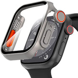 For Watch 45Mm Screen Protector Case, [ Looks Like Ultra Protector Case ] Tempered Glass Unique Design Case Cover For Iwatch Series 7/8/9 Series Se 2 45Mm (Titanium For Iwatch 45Mm)