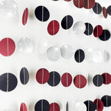 Graduation Decorations Maroon Black 2025/Maroon Burgundy Birthday Party Decorations Bridal Shower Wedding/Burgundy Black Graduation Party/Burgundy Circle Paper Garlands 2Pcs