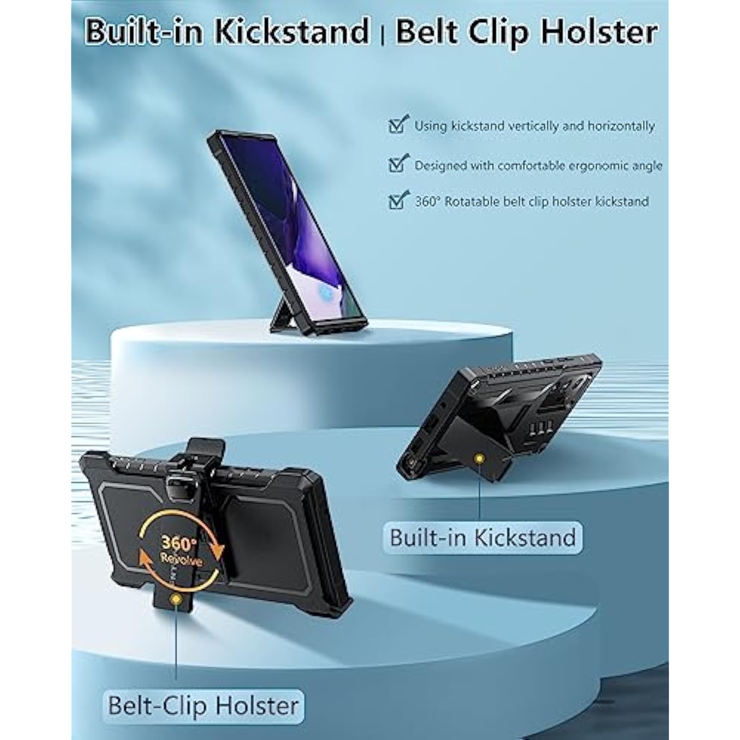 For Samsung Galaxy Note-20-Ultra Case: Military Grade Rugged Cell Phone Cover With Kickstand | Shockproof Tpu Protection Bumper Matte Textured Design For Note 20 Ultra