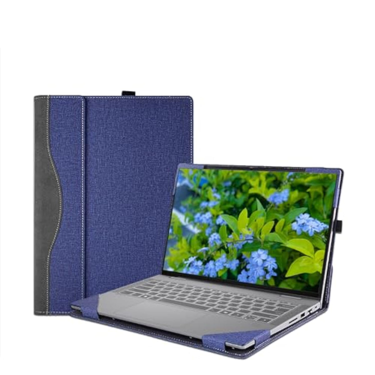 Laptop Case Cover For 14 Inch Lenovo Ideapad 5 2-In-1 14Q8X9 14Ahp9 14Irh9 14Iru9 Sleeve,Pu Leather Protective Bag Notebook Pc Accessories (Dark Blue)