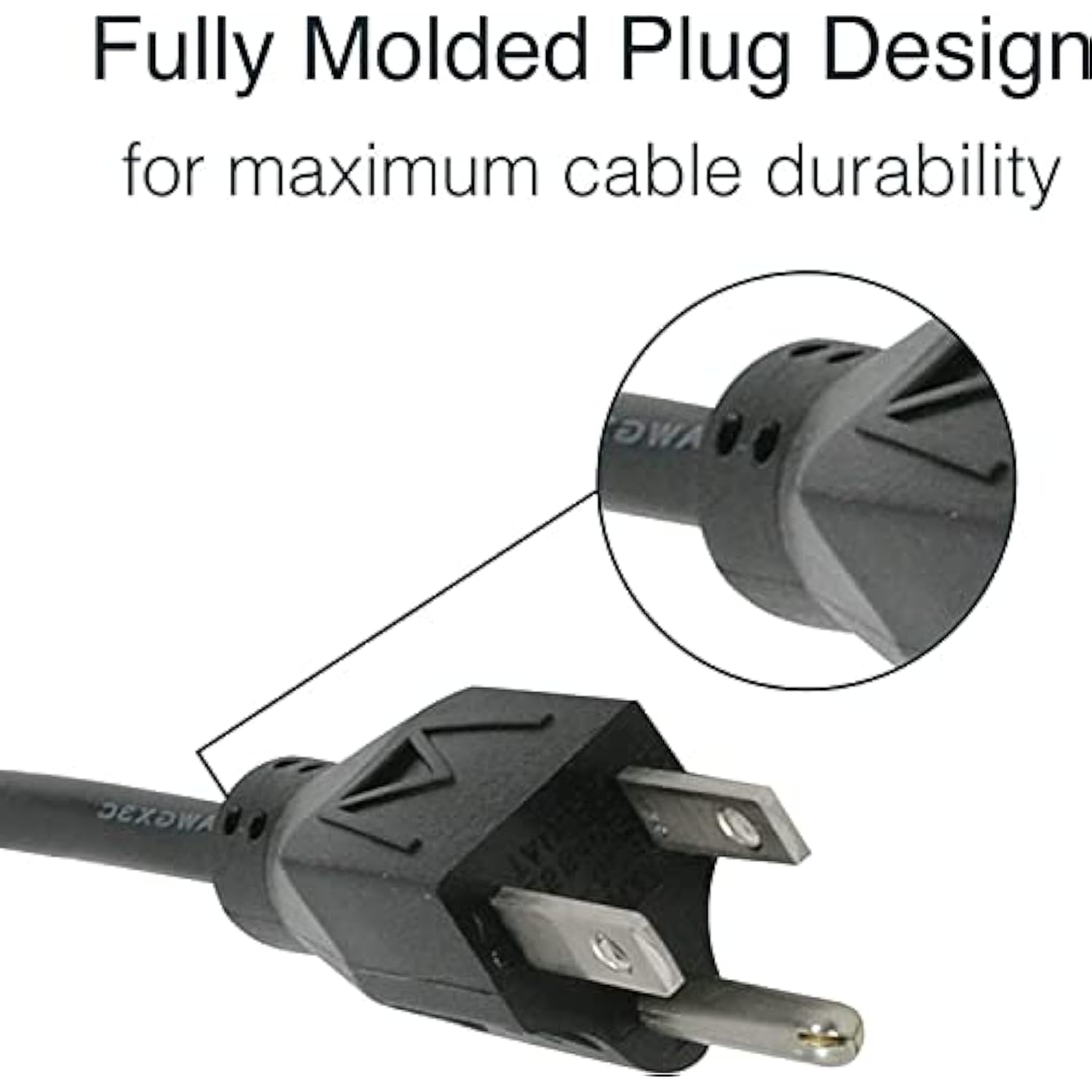 6Ft Premium Replacement Ac Power Cord - Durable Power Cable For Tv, Computer, Monitor, Appliance & More (24240), Pack Of 1