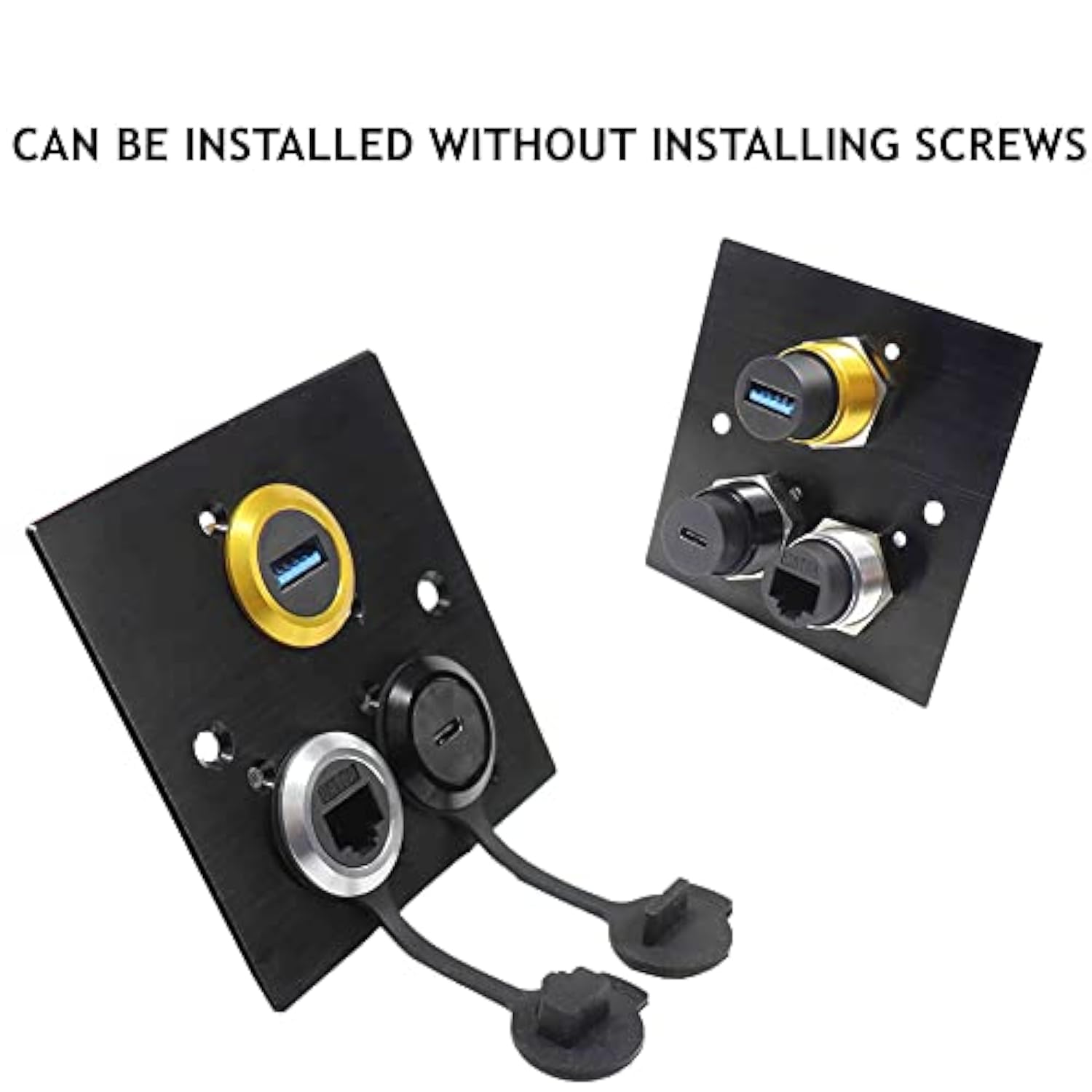 2Pcs Rj45 Shielded Panel Mount Connector, Cat6A Ethernet Lan Pass Through Coup