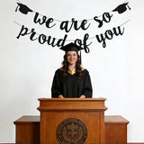 2026 Graduation Decorations, Black Glitter We are So Proud of You Banner, Class of 2026 Graduation Decor for Grad Party School Home Car Decorations (Pre-Strung)