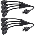 Cable Matters 2-Pack 4 Outlet Power Splitter Cord - 1.5ft, NEMA 5-15P to NEMA 5-15R Y Power Cord Splitter, 16 AWG Outlet Saver, 4 Way ExtensionCord, 1.5 Feet