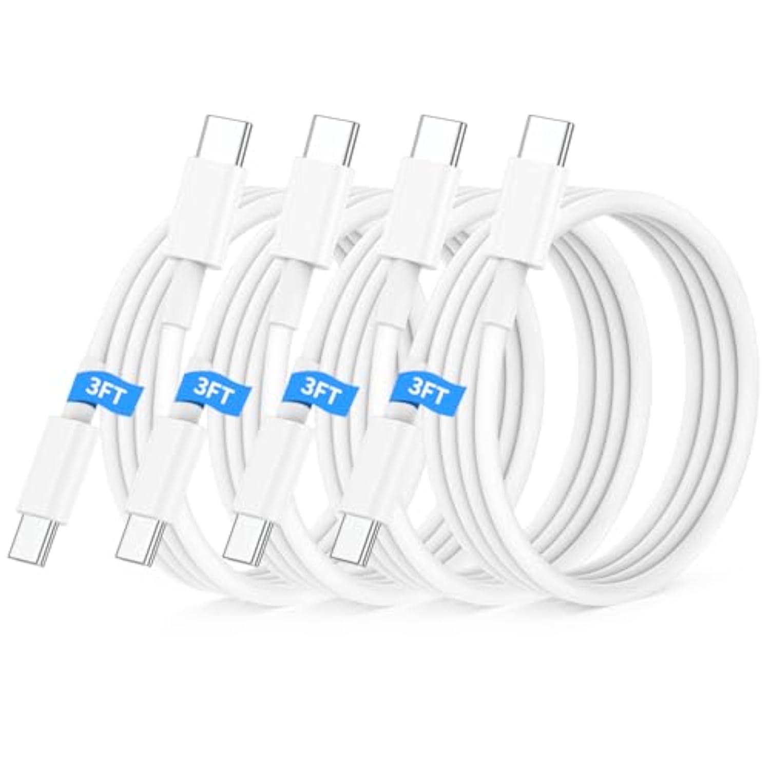 Usb C To Usb C Cable 3Ft For Apple Iphone 16 15 Charger Cord,4Pack 60W C To C Cable Fast Charging Wire For Iphone 16 15 Pro Plus Pro Max Ipad Pro/Air Macbook Pro/Air,For Galaxy S24 S23 And More