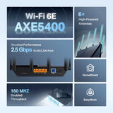 Axe5400 Tri-Band Wifi 6E Router (Archer Axe75), 2025 Pcmag Editors' Choice, Gigabit Internet For Gaming & Streaming, New 6Ghz Band, 160Mhz, Onemesh, Quad-Core Cpu, Vpn & Wpa3 Security