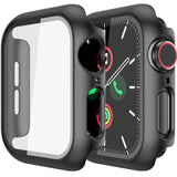 Hard Pc Case For Apple Watch Screen Protector 44Mm Se/Se 2Nd Generation/Series 6 Series 5 Series 4 Built-In Tempered Glass Screen Overall Protective Slim Bumper Face Cover Compatible Iwatch 44Mm