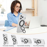 Magnetic Phone Ring Holder for MagSafe, Cell Phone Grip Stand Finger Ring for iPhone 17 16 15 14 13 12 Pro Max, Double Sided Magnet Kickstand