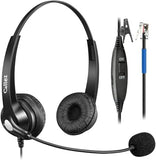 Phone Headset for Cisco with Noise Cancelling Mic & Mute Switch, Dual RJ9 Corded Telephone Headsets Compatible with Cisco IP Phones 6941 6851 6945