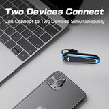Bluetooth Headset, V5.3 Wireless Handsfree Earpiece With Noise Cancelling Mic, 33 Hours Talking Time, Single Ear Headset Compatible With Iphone Android Cell Phones For Driving Businessblue
