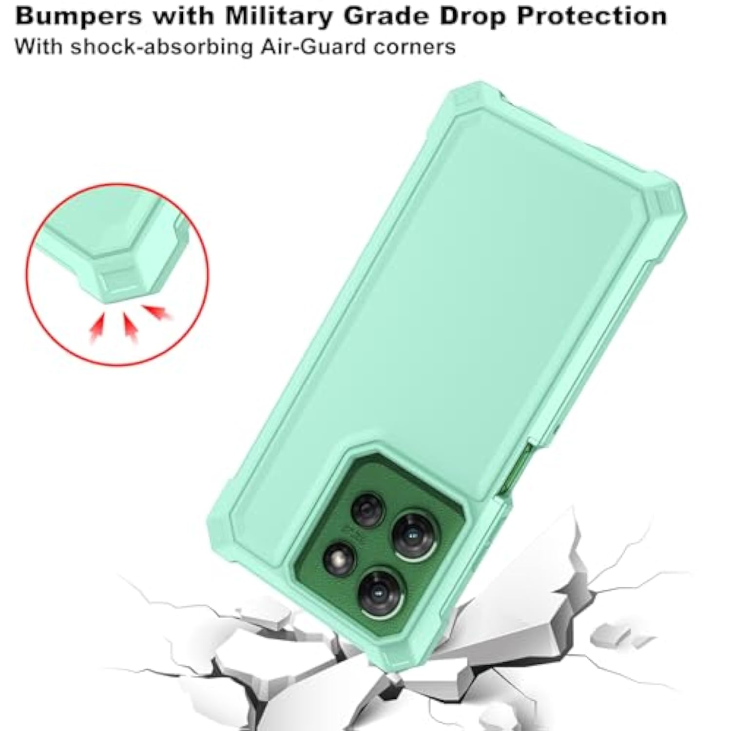 Case For G 2025, Motorola Moto G 5G 2025 Phone Case With Screen Protector, Dual Layer Protection, Shockproof Corners Tpu Bumper, Rugged Silicone Cell Phone Cover-Mint Green