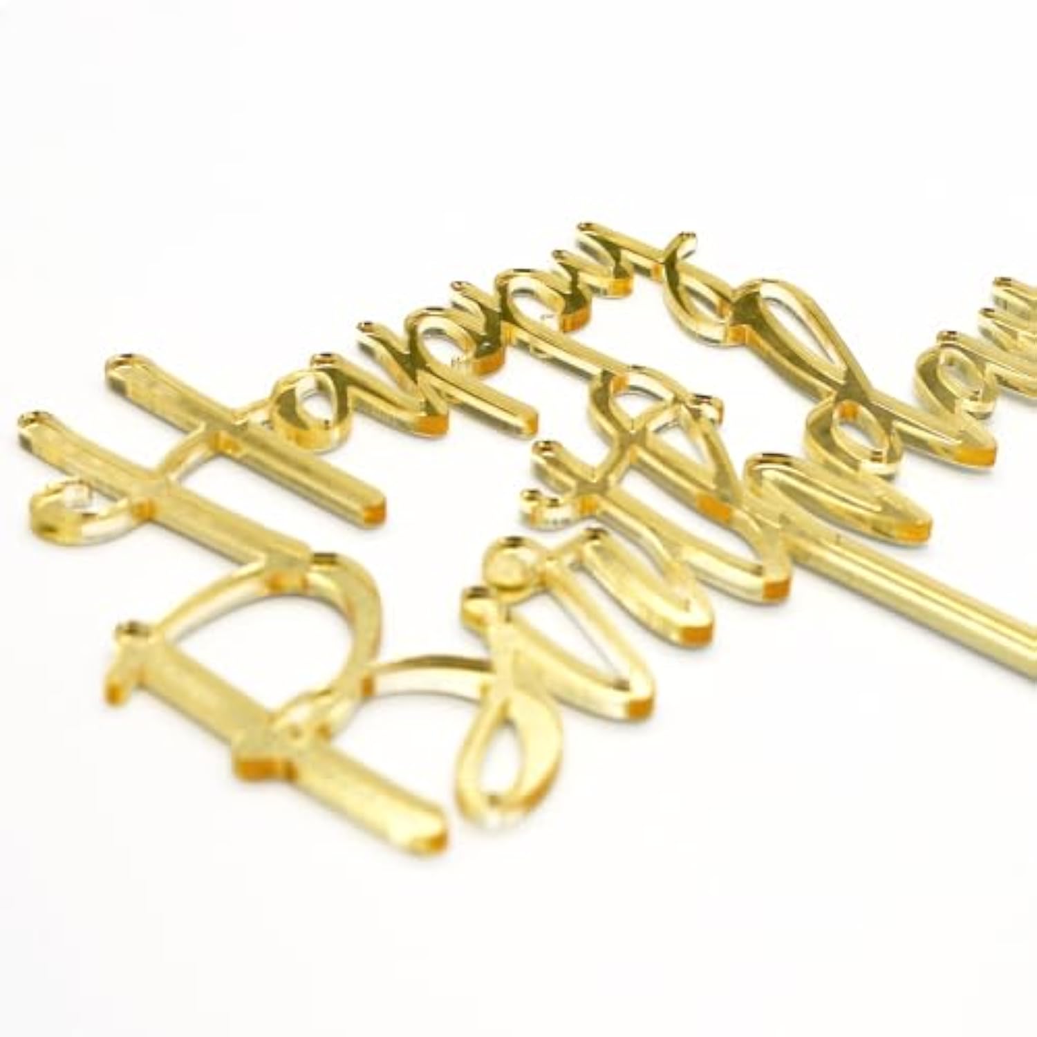 Happy Birthday Cake Topper, Mirrored Gold Acrylic Versatile Cake Topper For Birthday Party Decoration Ideas, Perfect Keepsake For Your Family And Friends