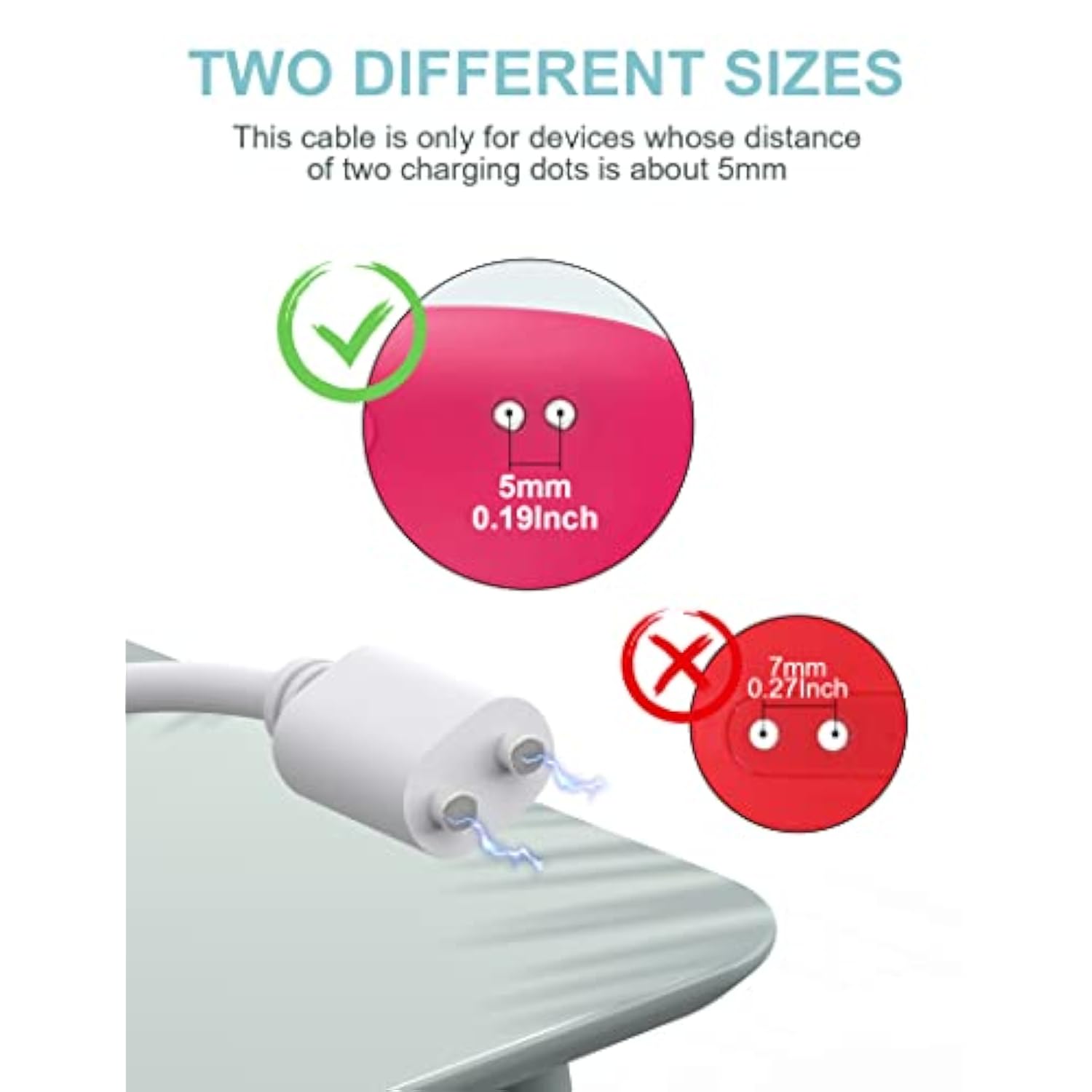 2.6Ft Magnetic Usb Dc Charger Cable Replacement Charging Cord - White(5Mm/0.2I