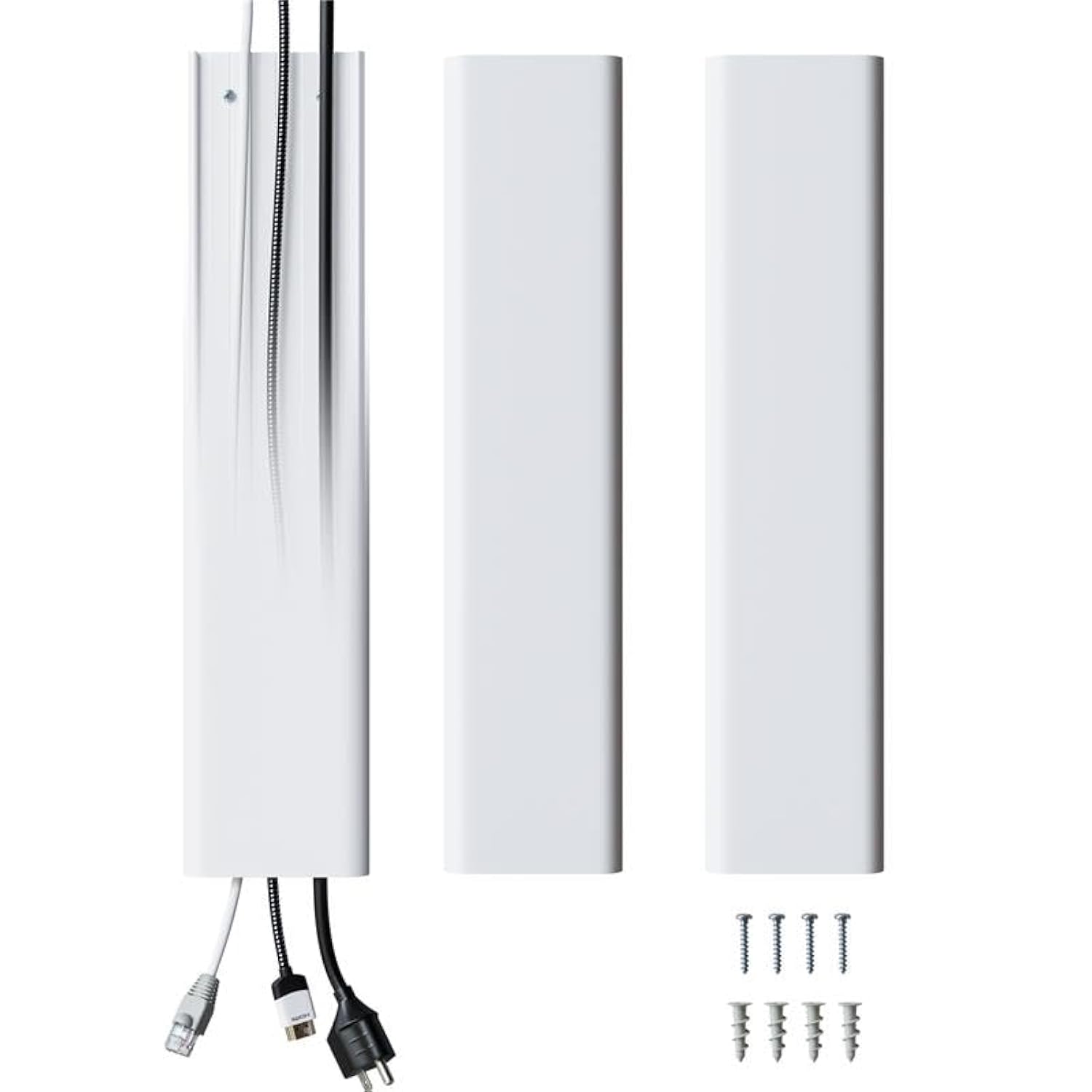 ECHOGEAR TV Cord Hider for Wall Mounted TV - 48" Customizable Cable Management Kit Conceals 6+ Cables – Cord Cover Installs in Minutes with Screwdriver – Made in America