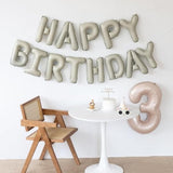 16 Inch White Sand Happy Birthday Foil Letter Balloons Banner Party Decor