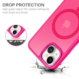 MagSafe Translucent Matte Slim Shockproof Case for iPhone 14 Plus Hot Pink