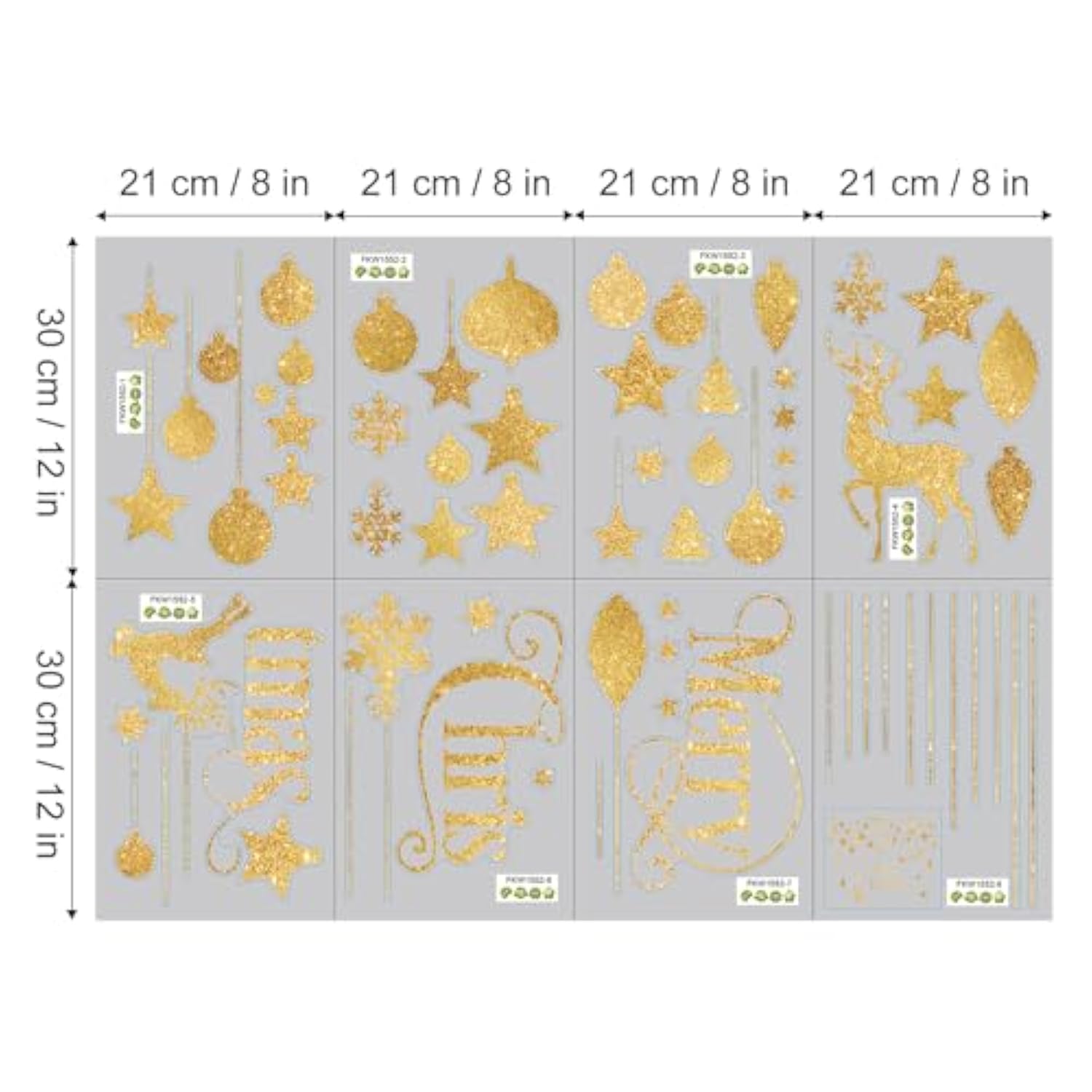 Golden Glitter Merry Christmas Wall Stickers With Reindeer, Metallic Xmas Wall Arts Removable Wall Decor For Holiday Party, Living Room, Restaurant