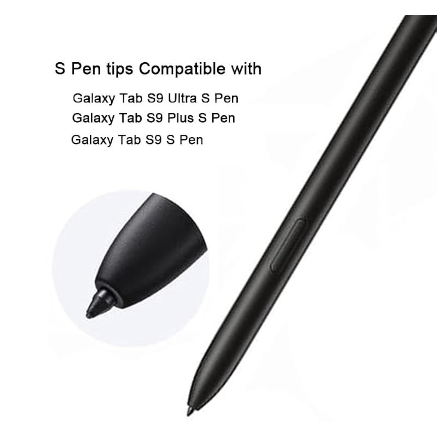 10 Pcs Galaxy Tab S9 S Pen Soft Tips/Nibs Compatible With Galaxy Tab S9 Ultra / S9 Plus/Tab S9 Fe / S9 S Pen Replacement Tips/Nibs With Tools (S9/S9+/S9 Ultra/S9 Fe Black*10)