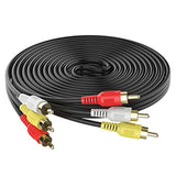 Audio Video Rca Cable, 10Ft 3Rca To 3Rca Composite Av Cable Compatible With Set-Top Box, Speaker, Amplifier, Dvd Player, 24K Gold Plated