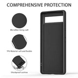 Case For Google Pixel 6A (Only), Stylish Silicone Slim Full-Body Protective Phone Cover Compatible With Google Pixel 6A Case Black