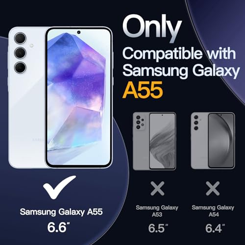 Case for  Galaxy A55 5G, Non-Yellowing Shockproof Bumper Protective Phone Cover, Anti-Scratch Hard PC Back (Clear)
