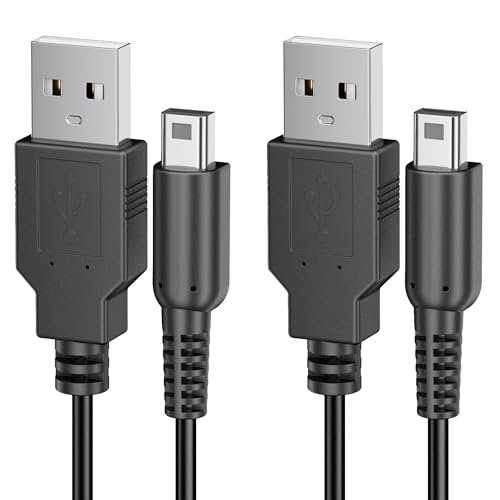 2 Pack Charger for Nintendo New 3DS XL/3DS/New 2DS XL/New 2DS Charger Cable, 3.9 FT USB Power Charging Cord Adapter Compatible with Nintendo 3DS XL/