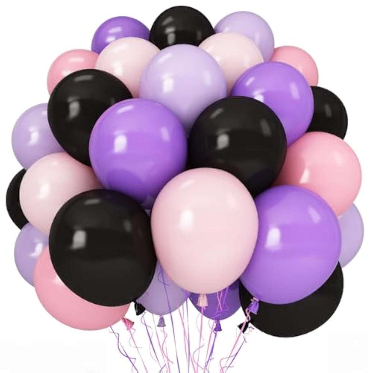 Halloween Balloons 60pcs Black Pink Purple Latex Balloons for Witch Theme Party Decor