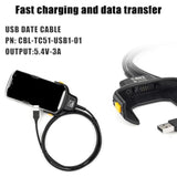 Tc51 Tc56 Charger,For Zebra Scanner Tc51 Tc510 Tc510K Tc52 Tc56 Tc57,5.4V 3A Quick Charge With 6Ft Pda Handheld Computer Scanner Cable (Replace Cbl-Tc51-Usb1-01) And Usb Data Transfer.