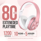 Wireless Bluetooth Headphones Over Ear, 80H Playtime, 3EQ Sound Modes, HiFi Stereo Headphones with Deep Bass, Foldable Bluetooth 5.3 Headsets for