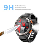 Screen Protector Compatible For Eigiis Ke3 Smart Watch 1.45" (3 Pack) Tempered Glass Film Compatible For Lanikar, Jelloo Ke5 Smartwatch For Men With Led Flashligh