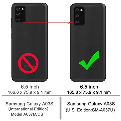 Galaxy A03S Case With 2Pcs Screen Protector Shock-Absorbing | Flexible Tpu Rubber | Protective Cell Phone Cover | For Samsung Galaxy A03S Us | Black