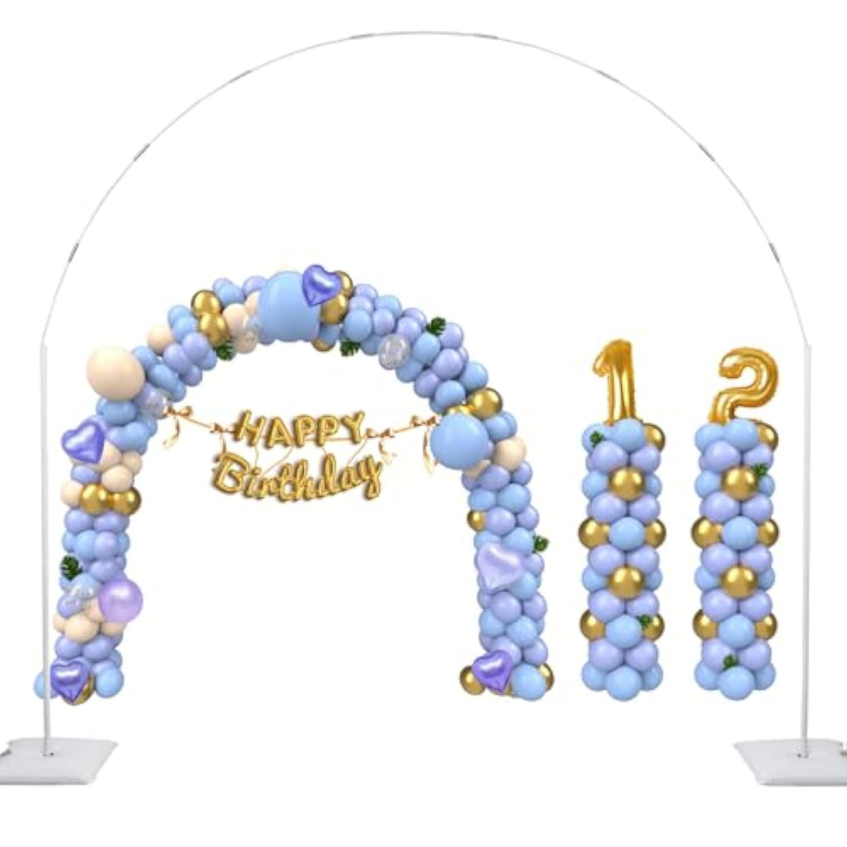 Balloon Arch Stand Kit, 2In1 Metal Balloon Column Arch With Weighted Water Bag For Birthday, Graduation Ceremony, Baby Baptism, Wedding, Engagement , Various Festival Party Decoration