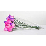 24 Wood Roses Hot Pink And Purple Rose Buds
