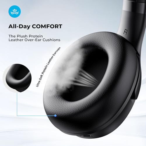 Active Noise Cancelling Headphones, Wireless Headphones Over Ear, Foldable Bluetooth 5.3 Over The Ear Headphone, 50H Playtime, Hd Stereo Sound, Custom Eq Via App For Travel, Office, Home