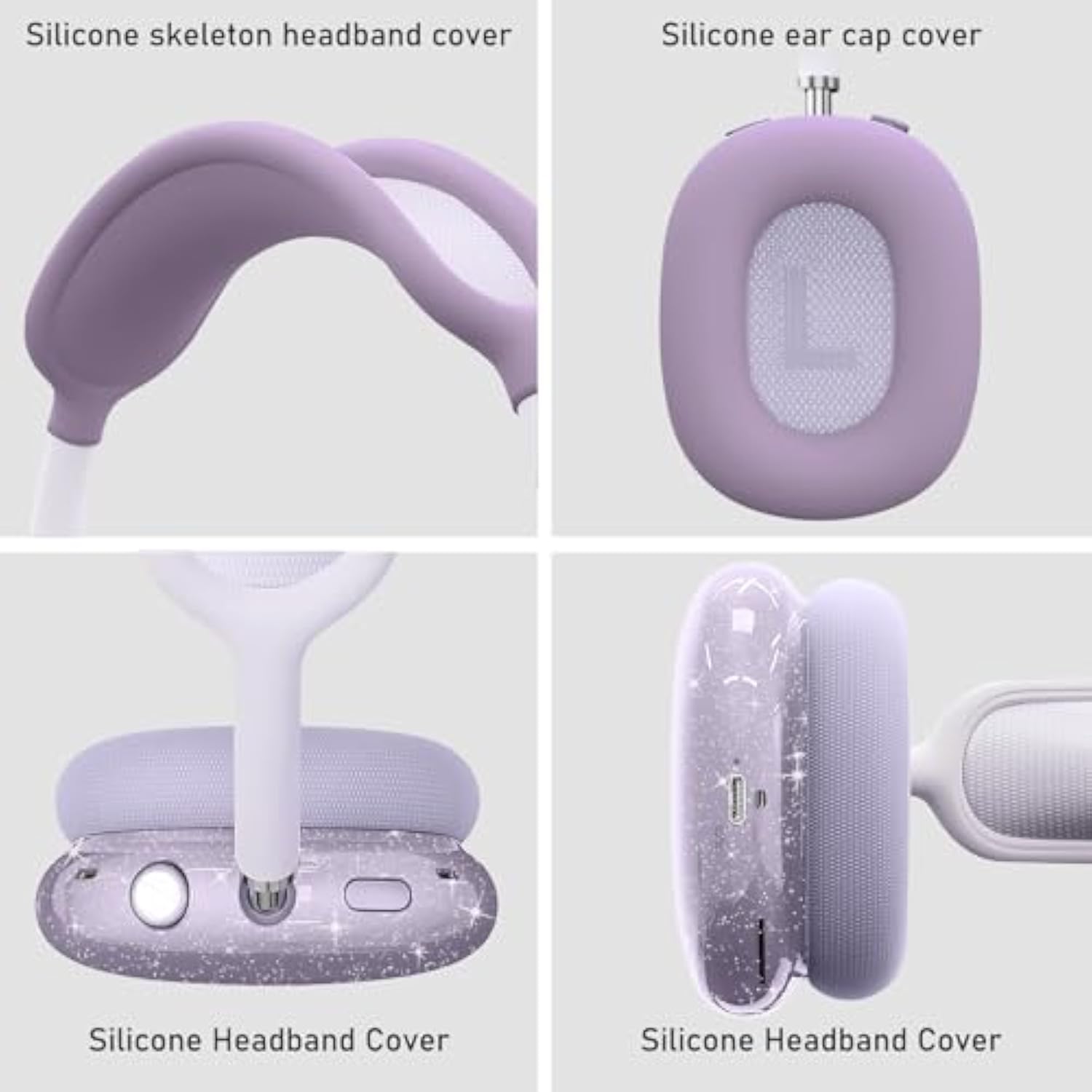 For Airpods Max Case Cover,Anti-Scratch Ear Pad Case Cover/Ear Cups Cover/Headband Cover For Airpods Max. Clear Soft Tpu And Silicone,Skin Scratch Proof.