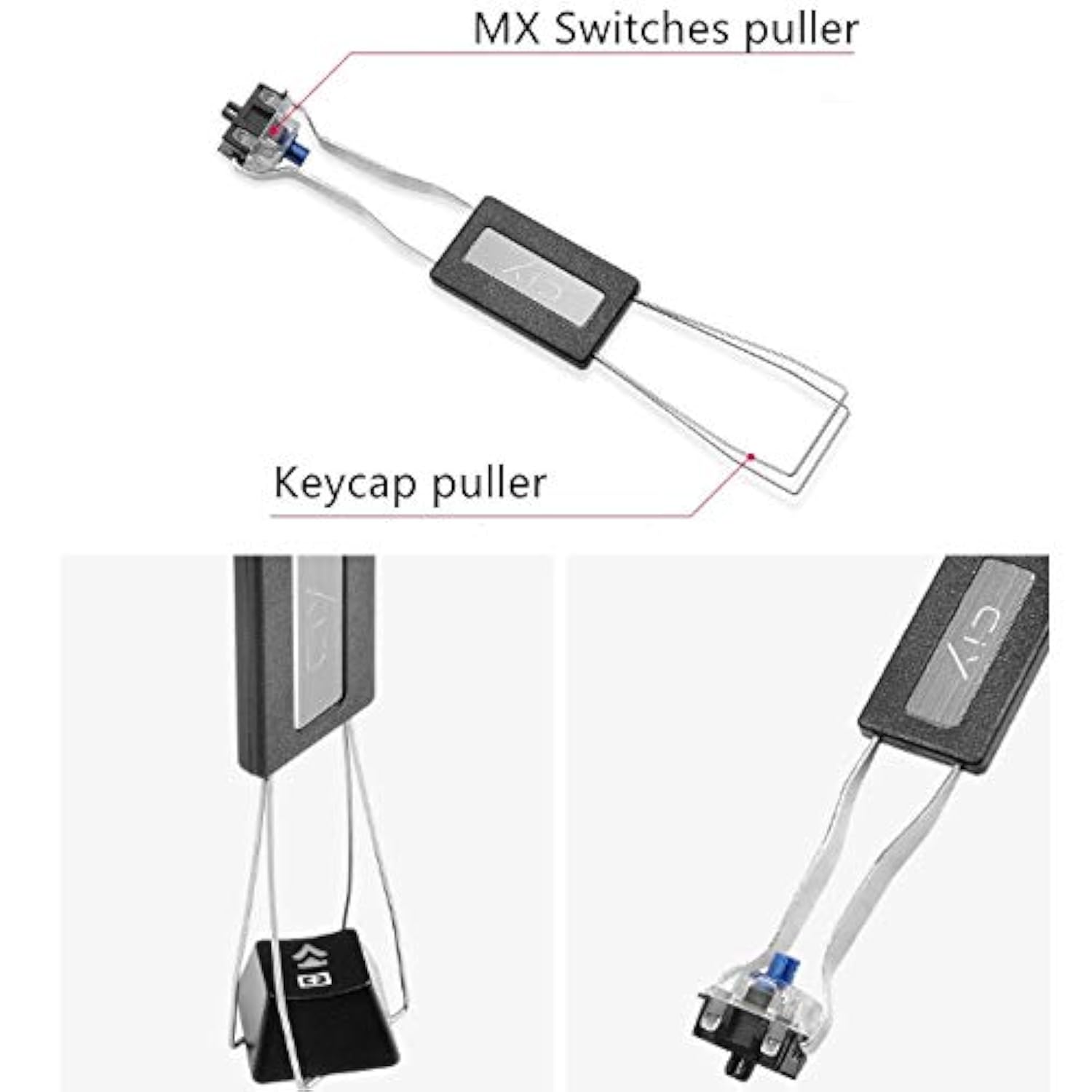 Granvela Pack 2 Keycap and Switch Puller Stainless Steel Switch Remover for Me
