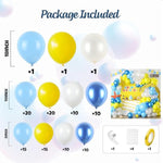 Yellow Blue Clear Balloon Arch Kit, Fun Underwater Cartoon Theme Decorations With Star Balloons For Kids Birthday Baby Shower Ocean Party Supplies