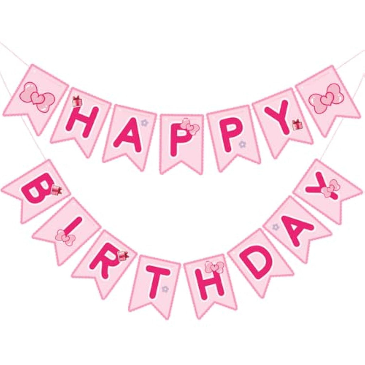 Pink Cute Kitty Happy Birthday Banner Pre-Strung Hanging Sign Cartoon Cute Cat Party Decorations Cartoon Kitty Themed Party Decorations Banners For Girls Women Birthday Favors Supplies
