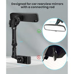 Rear View Mirror Phone Holder, Aluminum Alloy Mount Car Phone Holder Universal Rotatable And Retractable Rearview Mirror Phone Mount For Car Truck