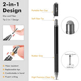 Universal Stylus,[2-In-1] Disc Stylus Pens For All Touch Screens Cell Phones, Ipad, Tablets, Laptops With 6 Replacement Tips(4 Discs, 2 Fiber Tips Included) - (Black)