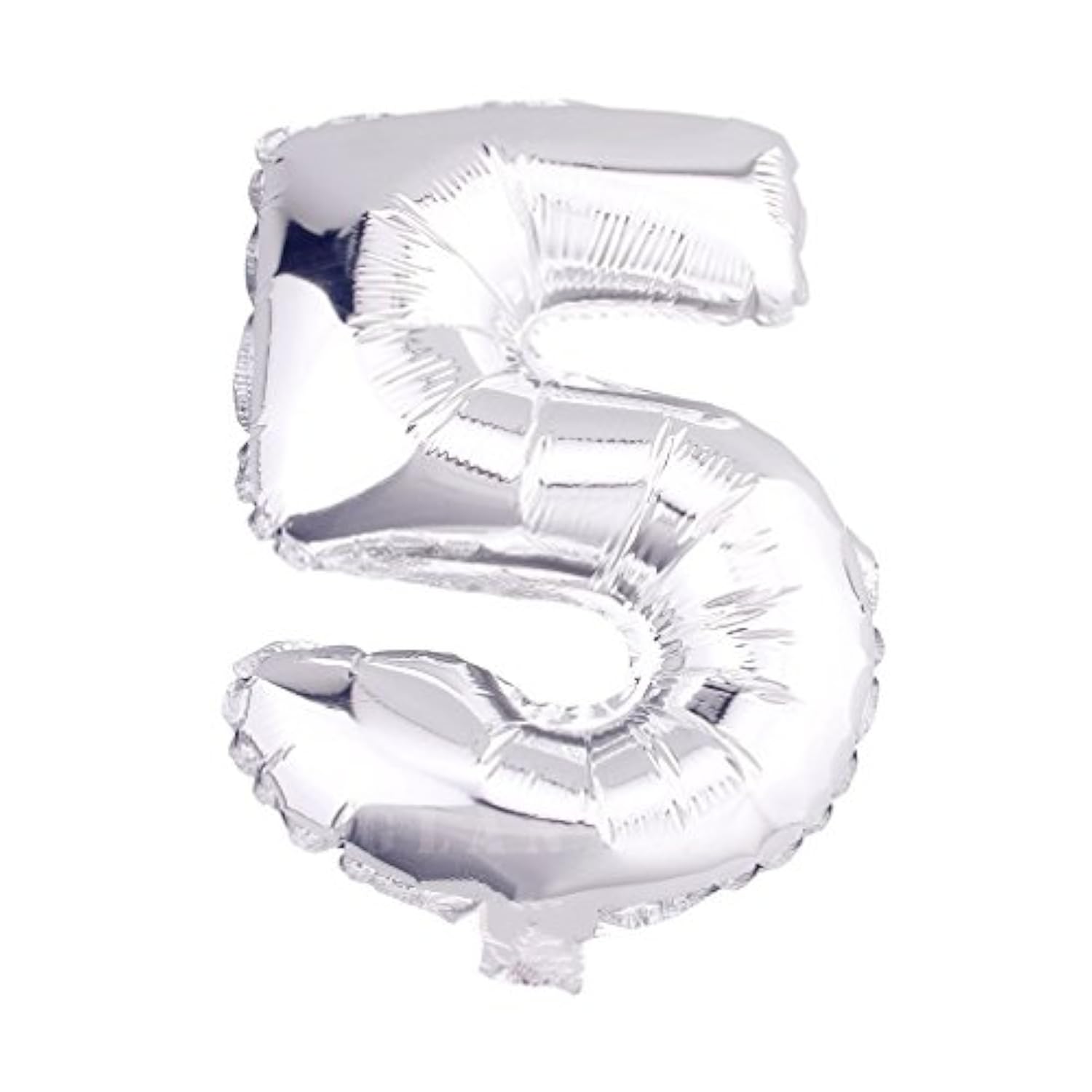 32 Inch Silver Foil Balloons Letters A To Z Numbers 0 To 9 Wedding Holiday Birthday Party Decoration (Number 5)