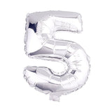 32 Inch Silver Foil Balloons Letters A To Z Numbers 0 To 9 Wedding Holiday Birthday Party Decoration (Number 5)