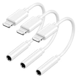 [Apple Mfi Certified] Apple Lightning To 3.5 Mm Headphone Jack Adapter, 3 Pack Iphone To 3.5Mm Aux Audio Cable Adapter Converter Cable Dongle Compatible For Iphone 14 13 12 11 Pro Max Xs Xr X 8 7 Ipad